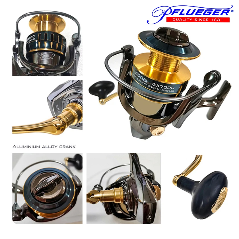 Spinning Fishing Reels All metal Pflueger CODEK 25KG for Seawater Winter
