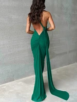 Hugcitar One Shoulder Backless Adjustable Scarf Loop Ruched Sexy Maxi Dress Women Elegant Y2K Streetwear Festival Outfit - Image 3