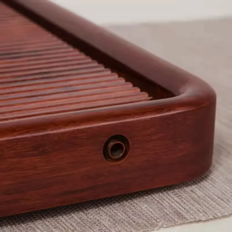 Large Size Solid Wood Tray Retro Ebony Tea Tray Light Luxury Drainage Tea Table Living Room Tea Ceremony Tool Chinese Teaware