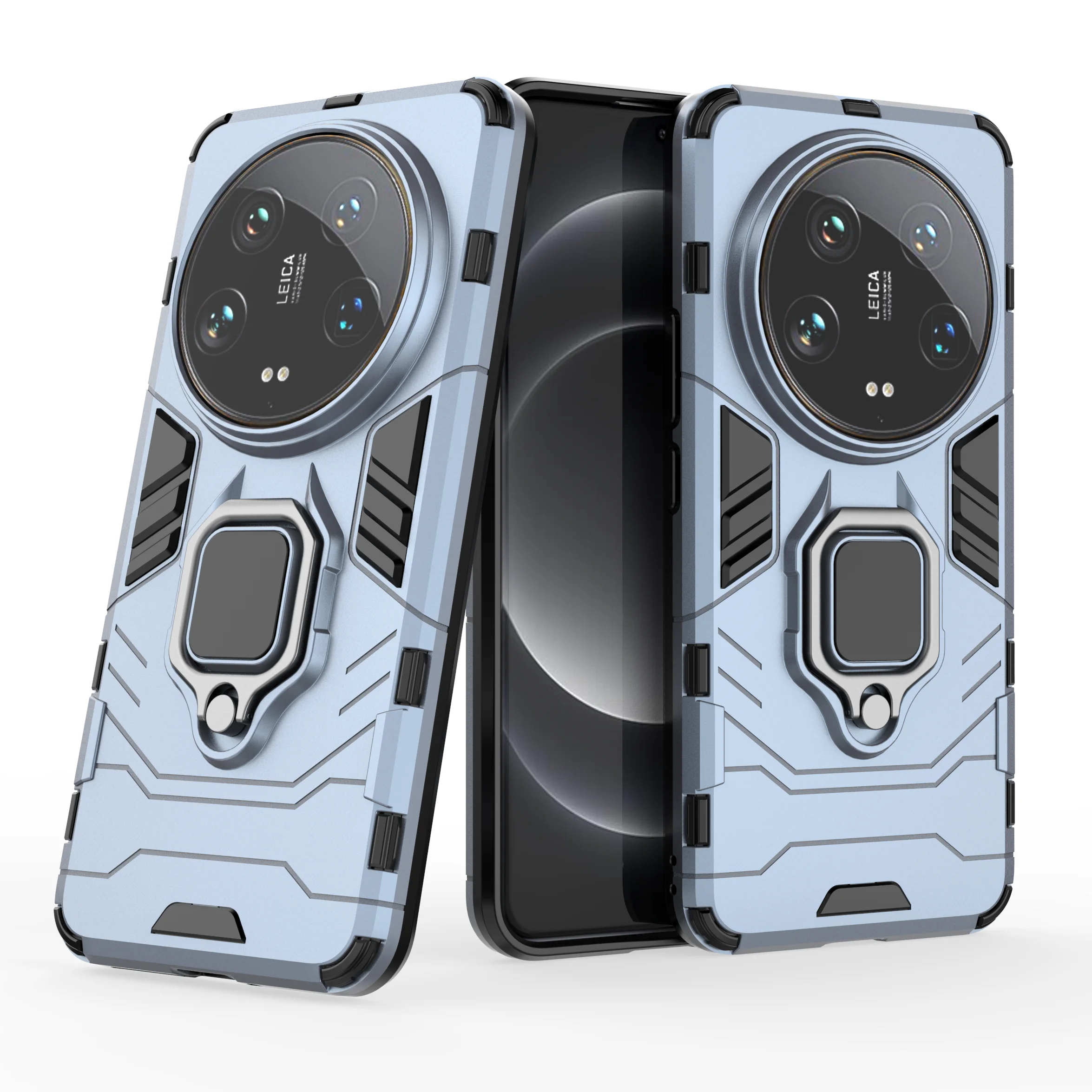 Durable Armor Shockproof Case with Metal Ring Stand & Bumper Protection