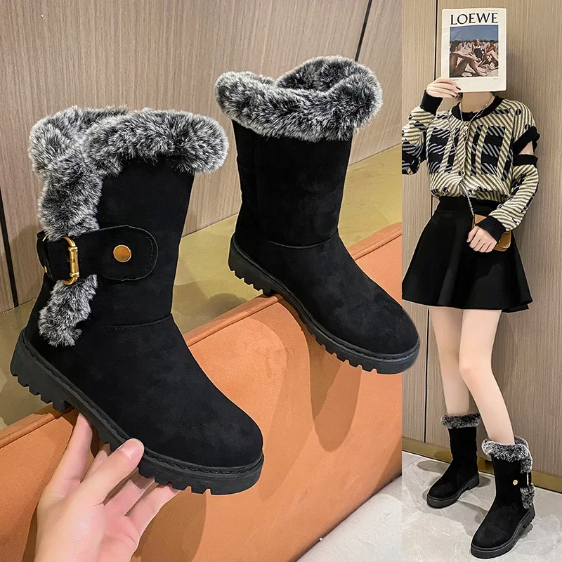 

Women Fashion snow boots plush short boots new winter suede shoes for women hot sale women's boots