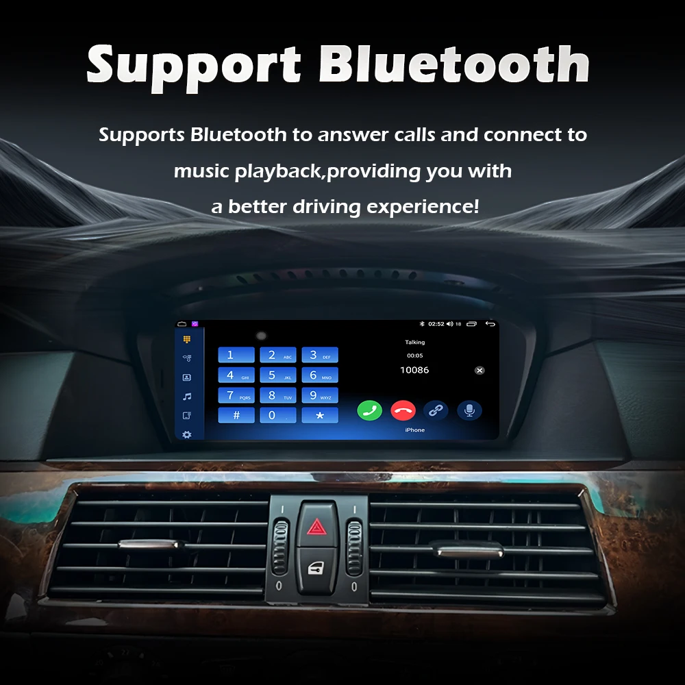 Autoradio Android 14 Octa-Core Pour BMW Série 3/5/6 - Écran IPS 8.8", WiFi, CarPlay, 4G
