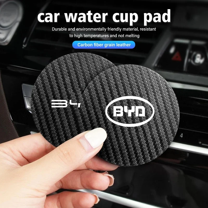 2Pcs 방수 내열성 자동차 컵 홀더 패드 BYD Tang EV Han EV Song Pro Yuan UP 자동차 액세서리