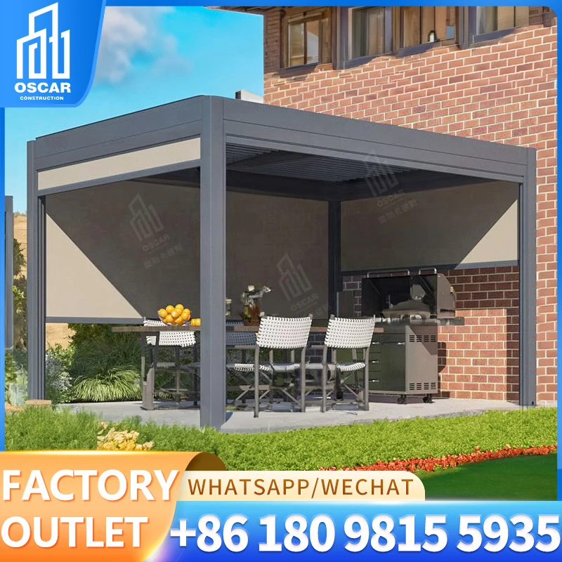 Juego De soportes De aluminio Para pérgolas De jardín, pérgola resistente Para piscina De Hotel, Ferro Battuto