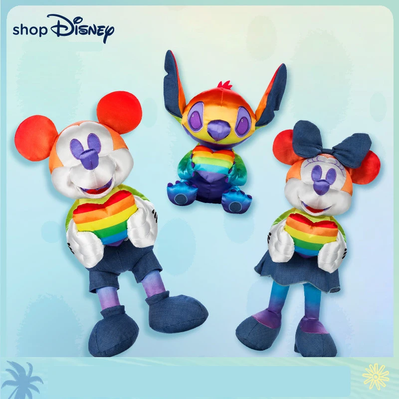 

Original 2022 Disney Plush Toy Colorful Mickey Mouse Stitch Minnie Stuffed Collection Doll Plushie Toy for Children Peluche Gift