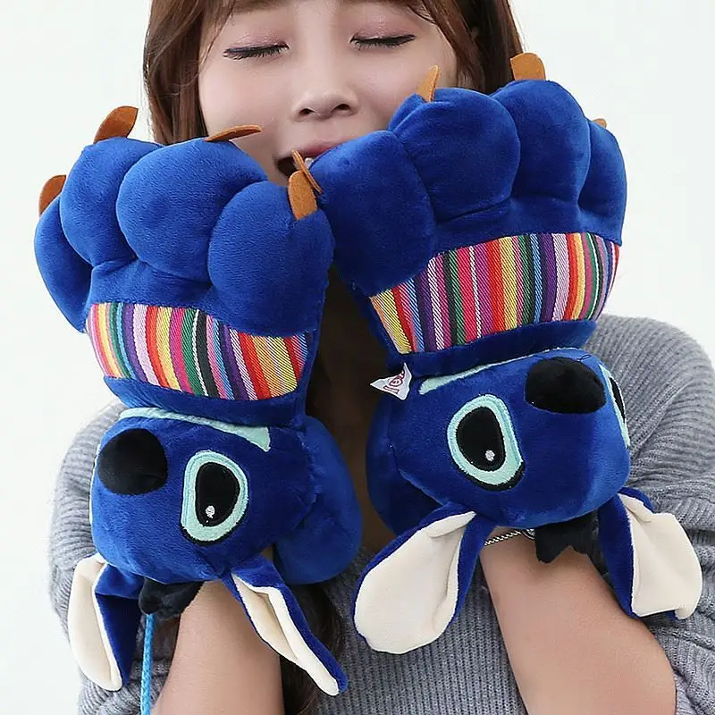 

Miniso Stitch Winter Thicken Plus Velvet Cartoon Gloves Boy Girl Kawaii Anime Cartoon Halter Neck Student Portable Birthday Gift