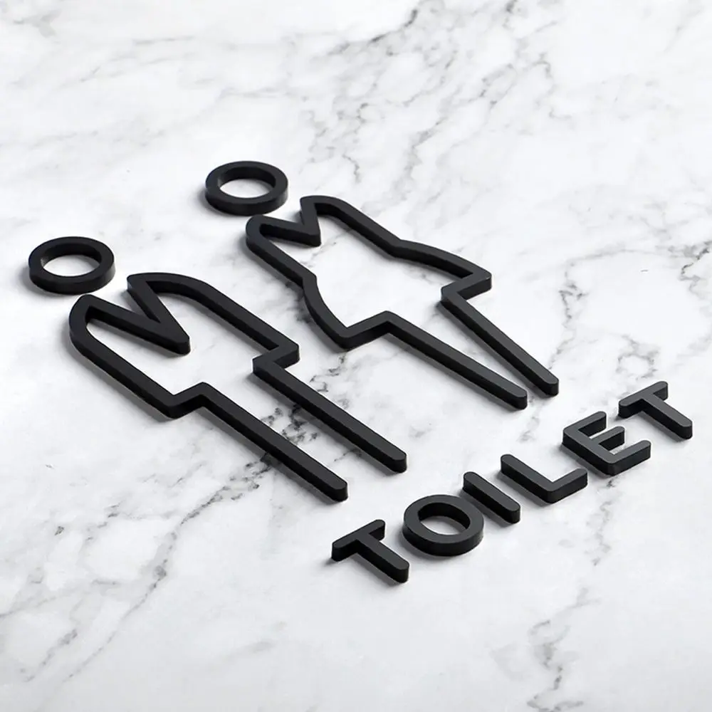 Рисунок 4 - 3D Черно-золотистая цветная табличка для унитаза