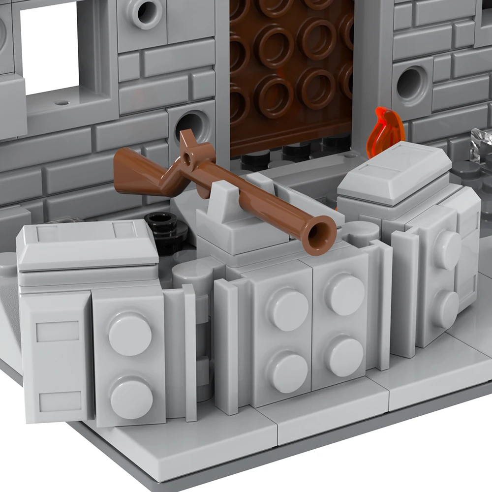 MOC5073 깨진 전장용 벽돌 WW2 군사 전쟁 총 응급처치 키트 호환 빌딩 블록, 어린이용 생일 선물 장난감, DIY