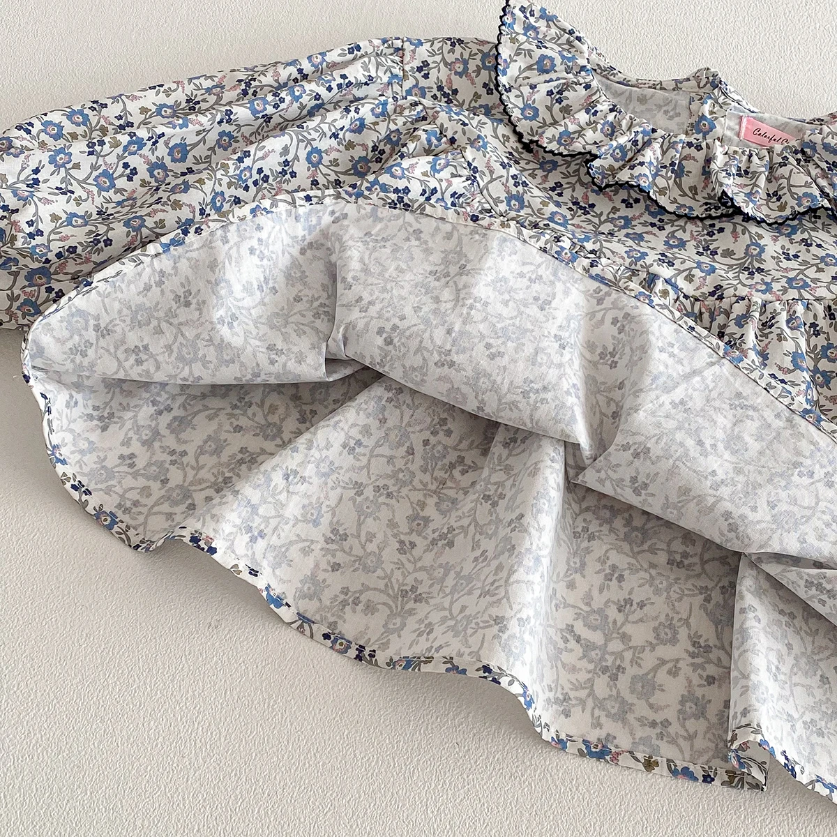 Kleinkinder Mädchen Blumenblusen Kinder Mädchen Puffärmel Geraffte Rüschen Tops Koreanischer Stil Baby Kinder Lose Hemden Kinderkleidung – Detail 12