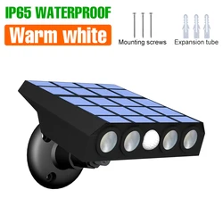 Solar - Powered LED Outdoor Wall Lamp with Motion Sensor - Waterproof Street and Garden Spotlight - IP65 Waterproof (Warm white)