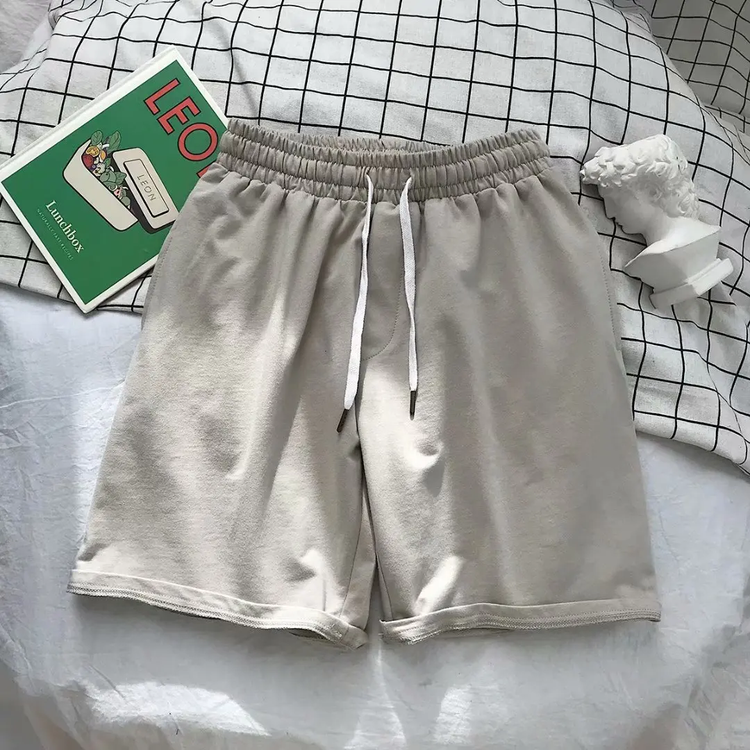 2023 New Solid Color Shorts Men's Summer 5-Point Casual Pants Men's Middle Pants Casual Beach Pants Men's Sports Shorts Fashion