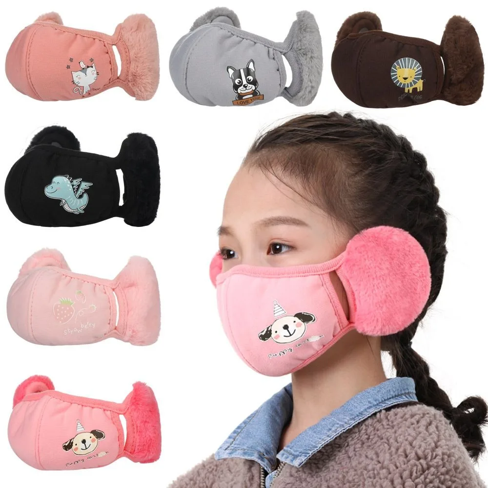 Fashion Breathable Children's Earmuffs Cold-proof Windproof Winter Warm Masks Children Accessories Earlap Mouth Cover Cycling