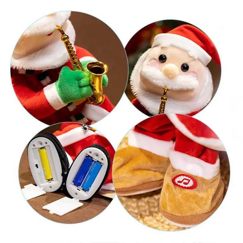 Electric Santa Claus Christmas Figurines Doll Decor Musical Dancing Christmas Santa Claus Toys Electric Dolls New Year Gifts