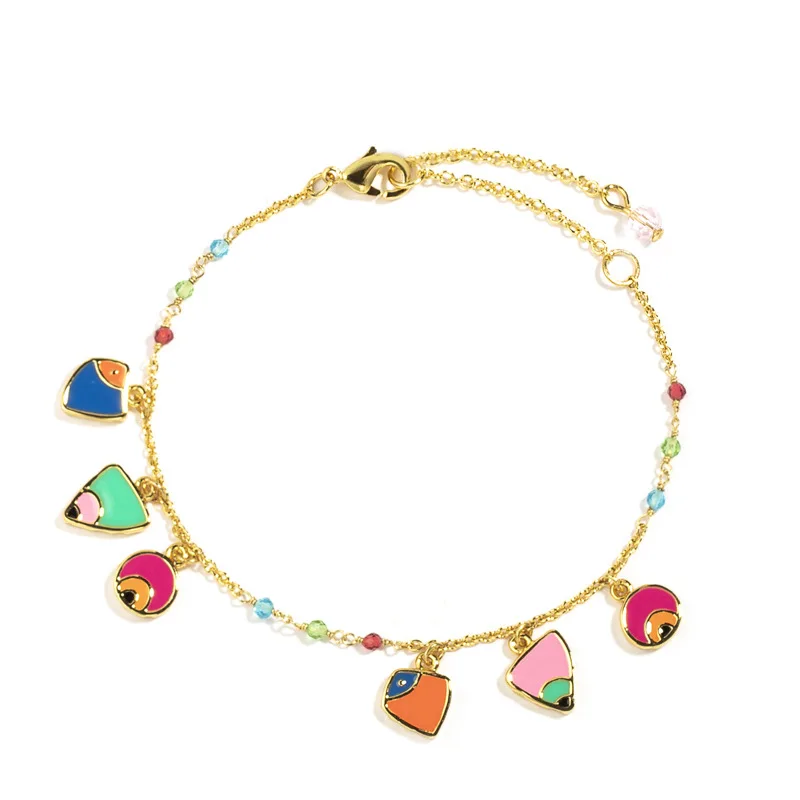 

New Fashion Tropical Fish Enamel Bracelet Women's Handmade Rainbow Bracelet Versatile and Nicely Designed Friend Handicrafts