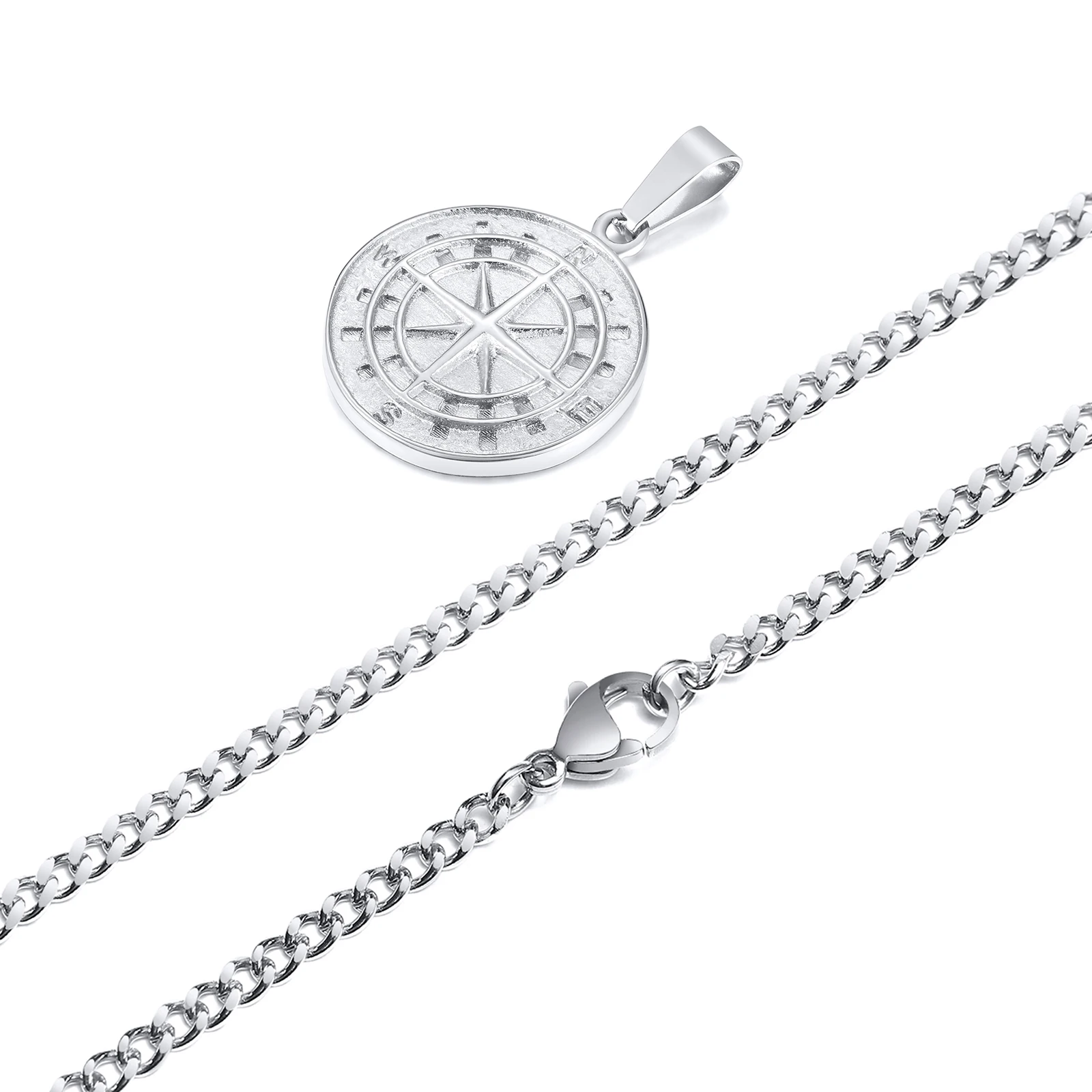 الذهب اللون رجالي البوصلة القلائد ، Vintage فايكنغ...