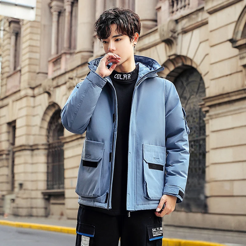 

Winter Down Jacket Men Thicken Outdoor Parkas Hooded Coat Men Windbreaker Overcoat Warm Puffer Jacket Male Fashion Casual Parkas