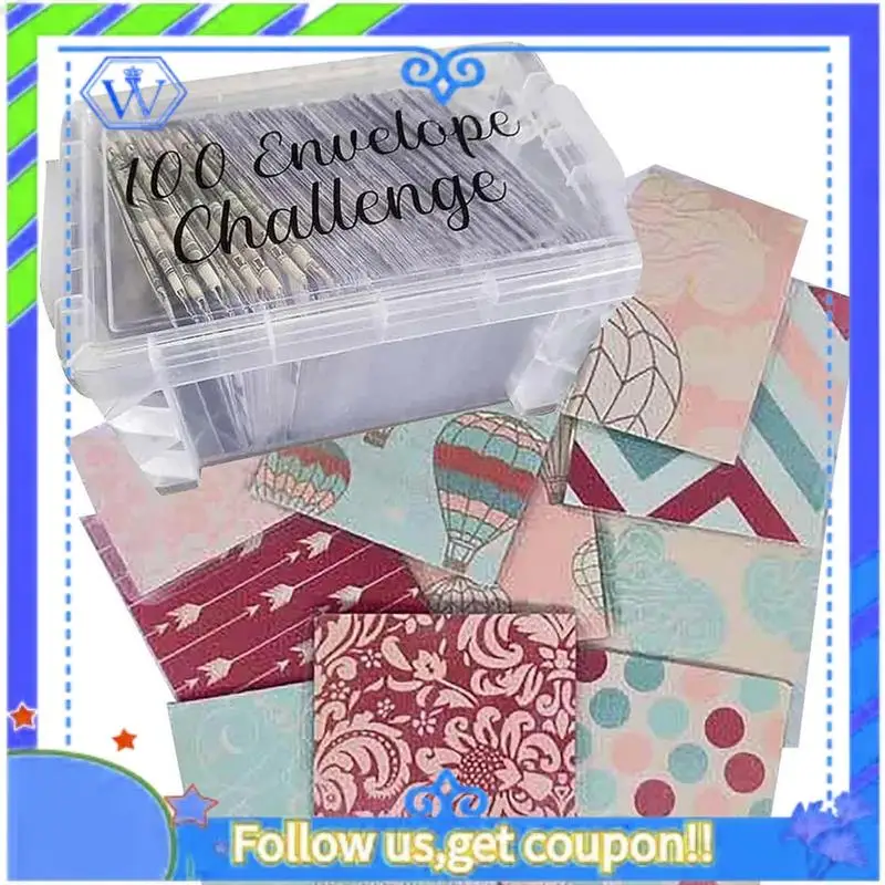Easy To Use 100 Envelopes Money Saving Challenge Budget Planning Handbook Mastering The Progress With Storage Box For Repay