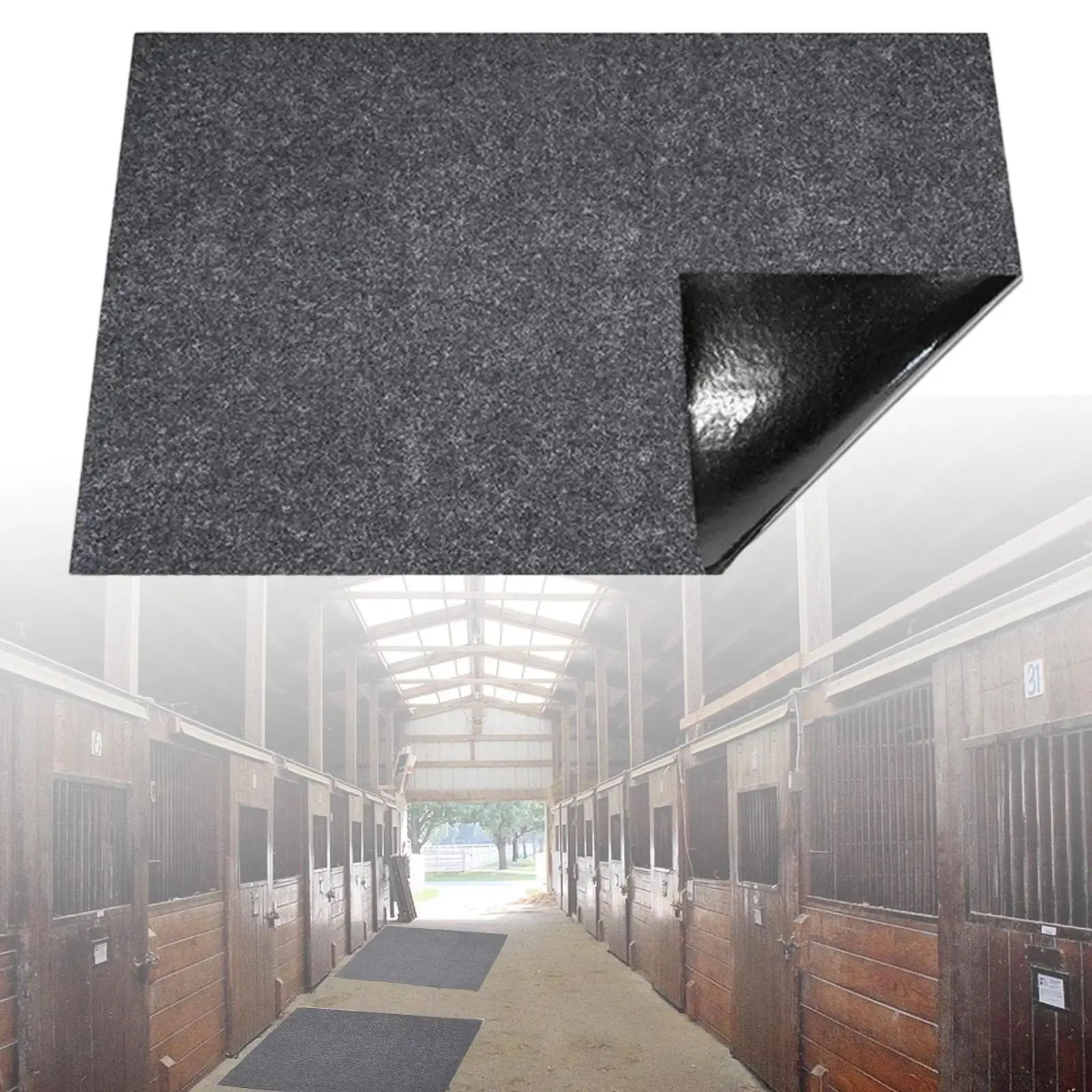 Stall Mat Sturdy Absorbent Keep Floor Dry and Clean for Horses Livestock Horse Stable Mat for Floor Surface Back Non Slip