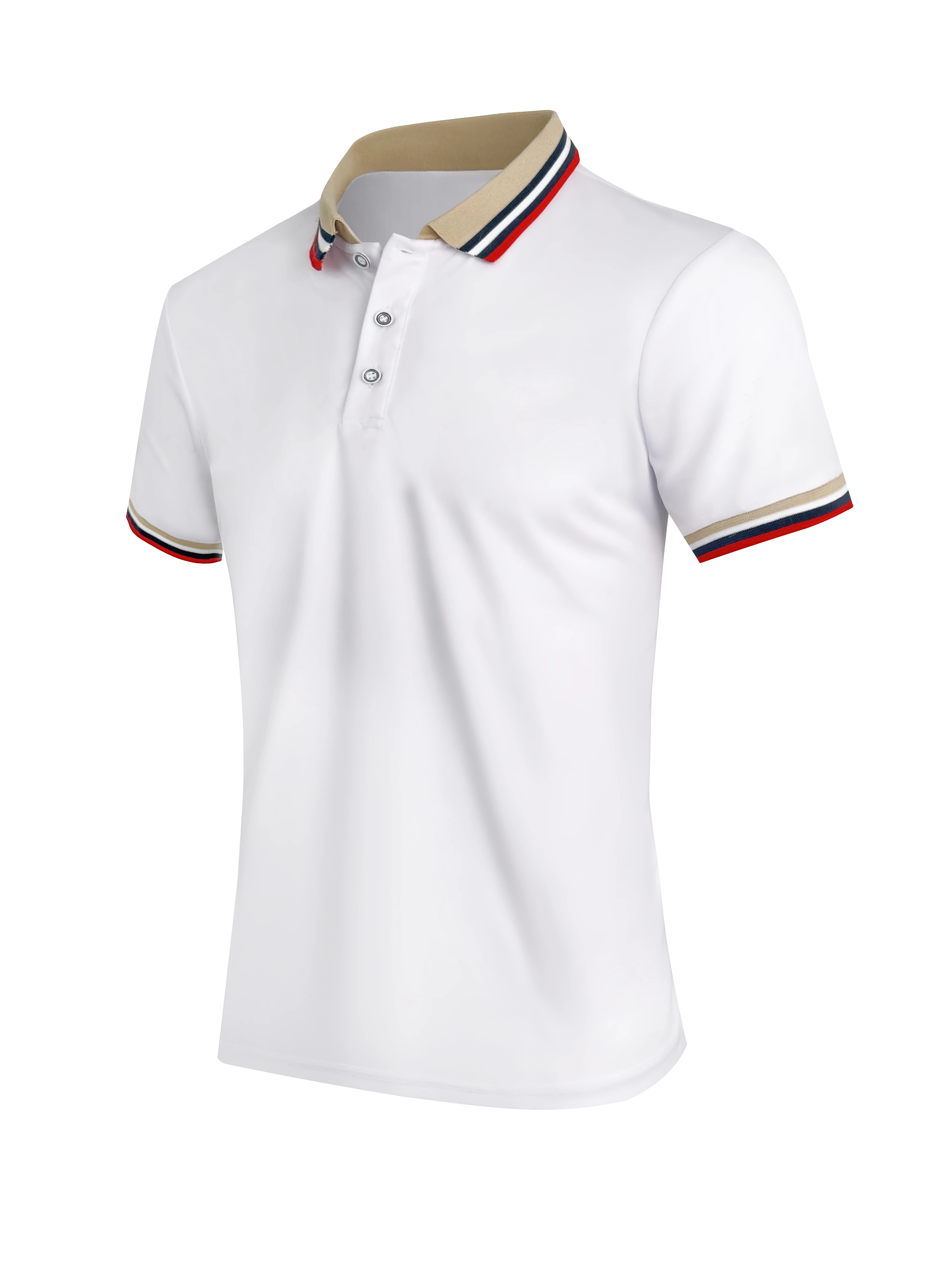 Männer Sommer solide lässig Büro atmungsaktive Baumwolle Polo-Shirt Modemarke männliches Geschäft hochwertige gestreifte Kurzarm Top – Detail 7