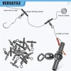 40Pcs Cross Line Crane Swivels Heavy Duty Brass T-Shape Three 3 Way Swivel Fishing Tackle Crimp Sleeve Fishing Swivels Connector 6