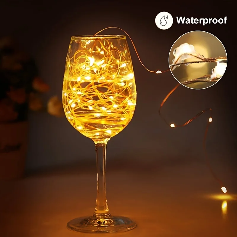 Led Fairy Lights Copper Wire String 1/2/5/10M Holiday Outdoor Lamp Garland For Christmas Tree Wedding Party Decoration 5