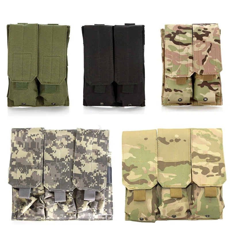 

Molle 5.56mm 7.62mm Magazine Pouch Double Triple Bag AK47 74 M4 AR 15 Airsoft Military Nylon Mag Bag Hunting Accessories Pack