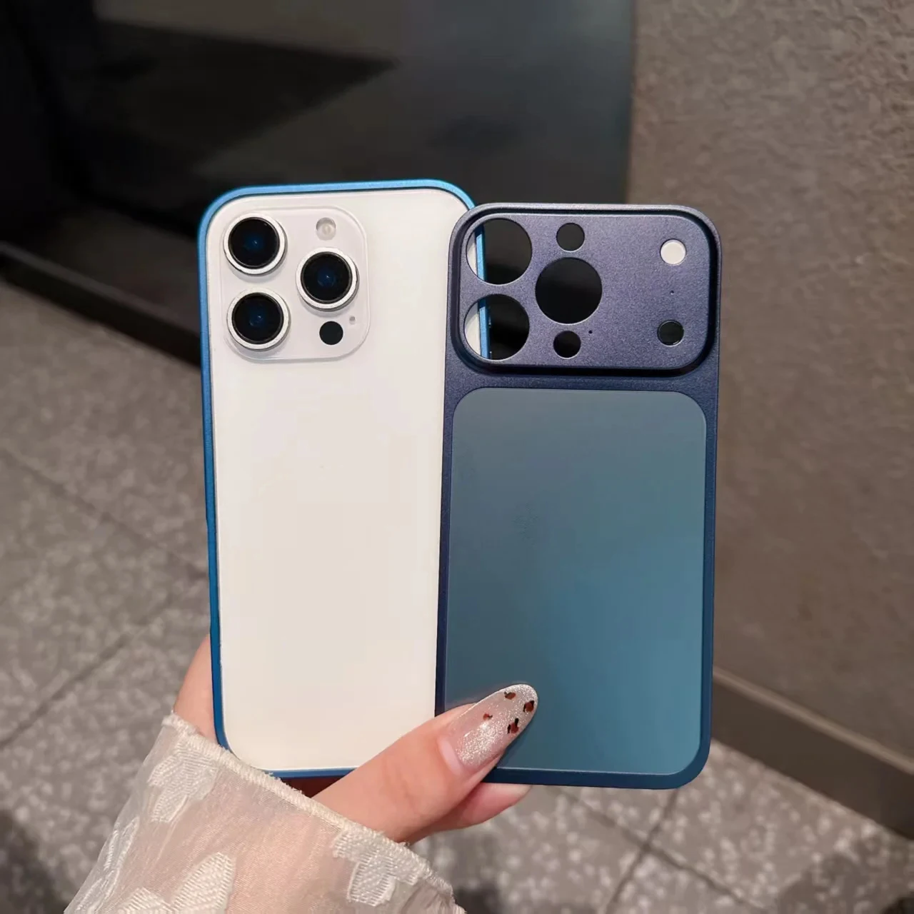 Original Color Aluminum Alloy Slim Frame Case with Rear Protector Film