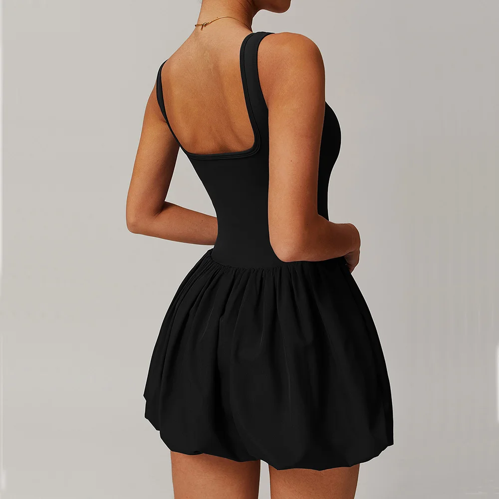 Naked Fake Two-piece Sports Dress Women's Yoga Jumpsuit Anti Glare Short Skirt Outdoor Running and Fitness Clothes Tennis Skirt