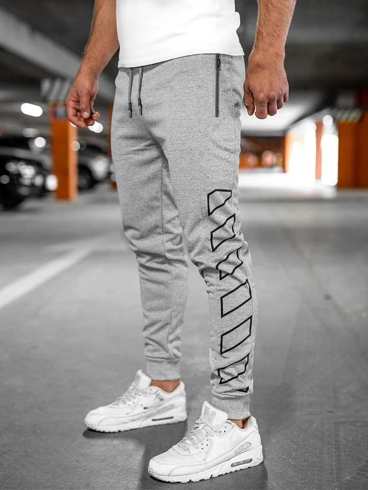 

Брюки мужские спортивные для фитнеса и бега, приталенные дышащие, со шнуровкой, модные штаны для отдыха, на весну-лето