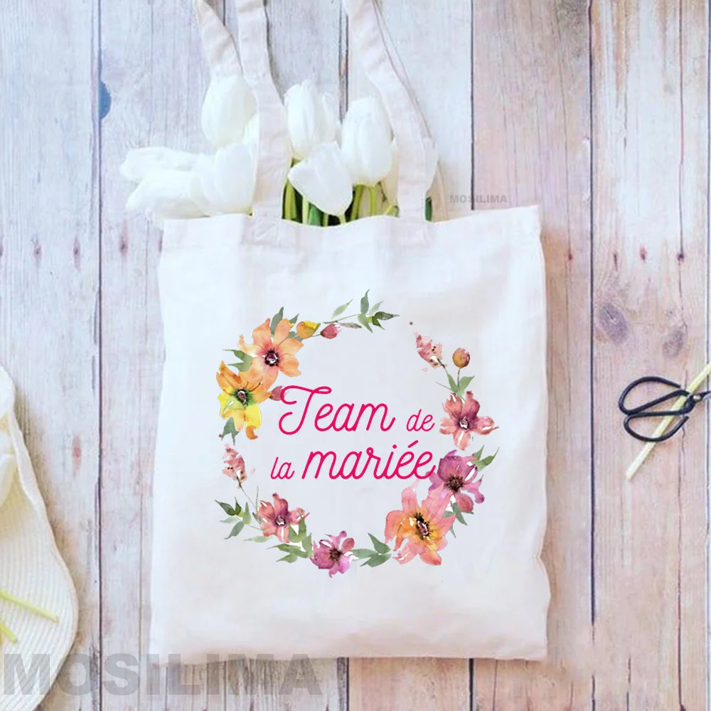 

Bachelorette Party Print Shopping Canvas Bag Wedding Female Shoulder Bag Team Bride Bachelorette Women Handbag 35*40CM DG060