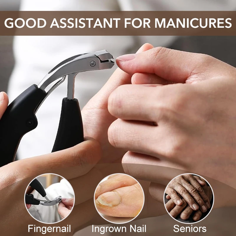 Angled Toenail Clippers for Thick or Ingrown Toe Nails Sharp Slanted-Curved Blade Trimmer Rubber Handle Fingernail Cutter nail clipper nail clippers toe nail clipper