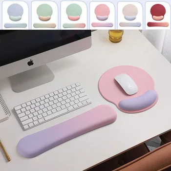 메모리 폼 키보드 마우스 패드 손목 받침대 세트 포함, 3D 핸드 팜 지지대 쿠션, 사무실 게이머 노트북 컴퓨터 마우스 패드