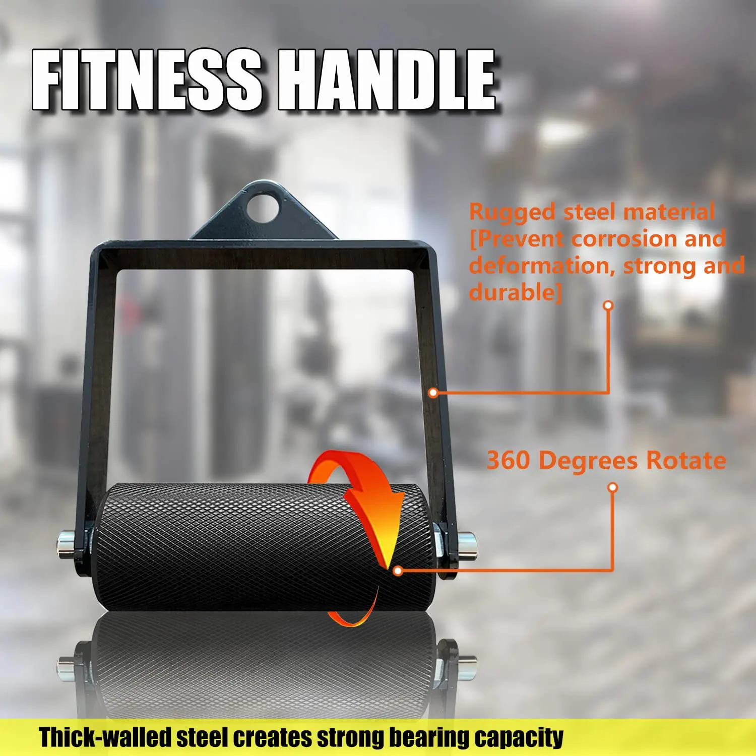 Fitness Workout Handle 4/6cm Gym Home Lat Pull Down Pulley Cable Machine Handle Attachment Fitness Arm Wrestling Workout Deadlift D Shape Hand Grip