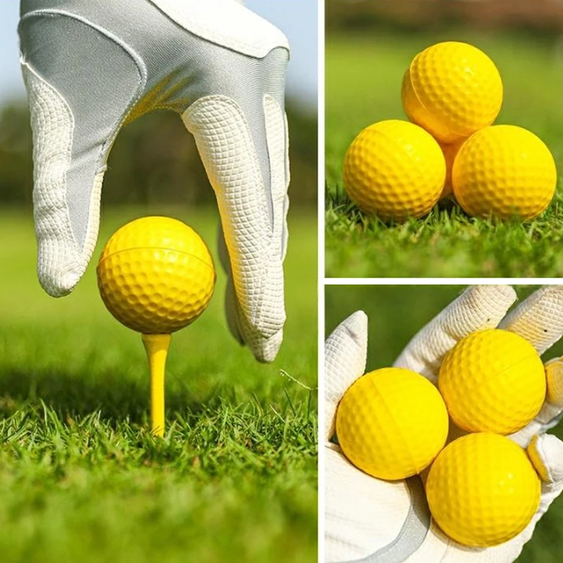 42.67mm Yellow PU Golf Training Balls Practice Balls for Beginners Pros High Quality Soft Surface Golf Balls Good Elasticity ZYF