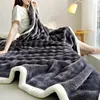 Solid Color Flannel Rabbit Fur Blanket Nap Cover Blanket Soft Sofa Blanket Coral Fleece Cover For Bedroom Manufacturer Wholesale 1
