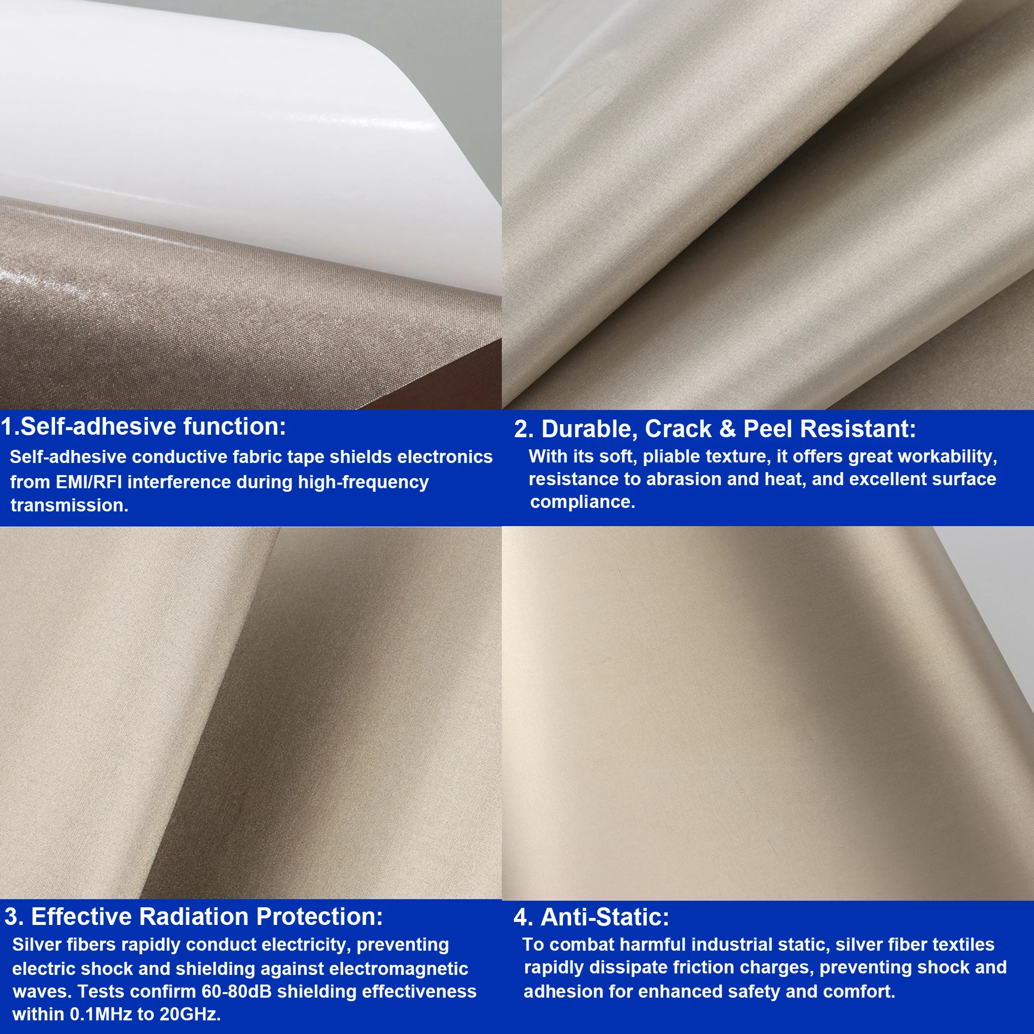 Self-Adhesive EMF Protection Shielding Fabric