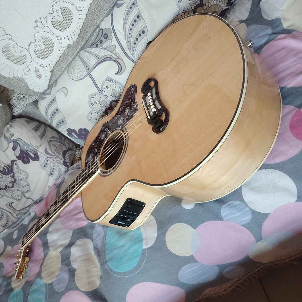43 inch SJ-200 electric box acoustic acoustic guitar natural wood color Free delivery Stock