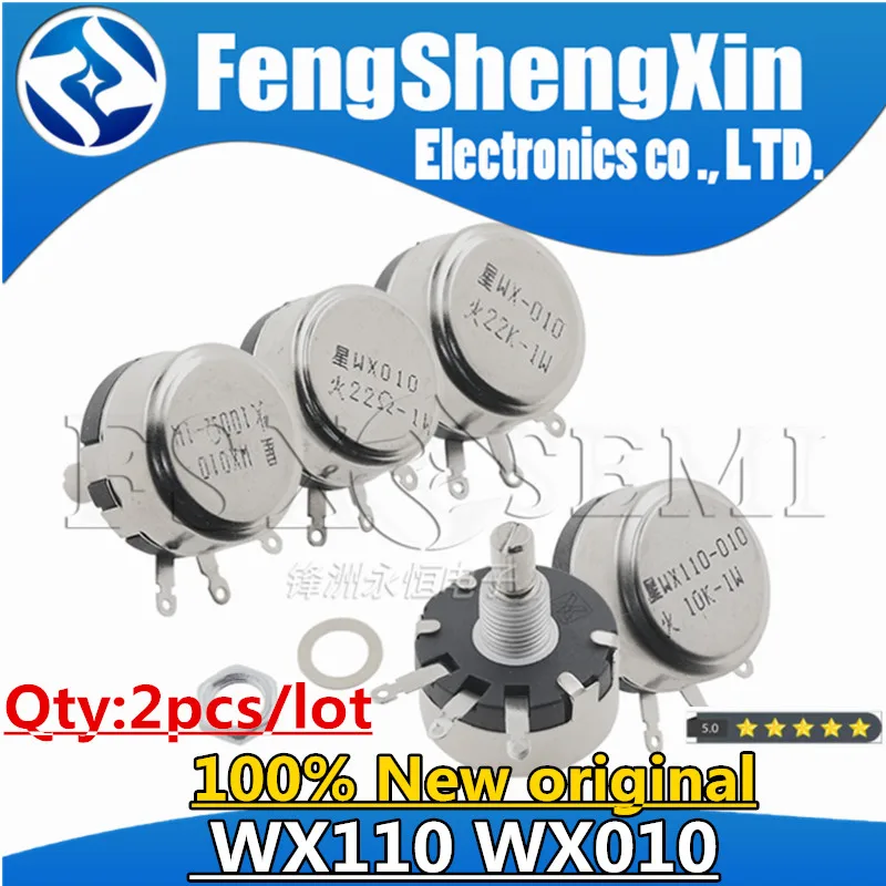 2pcs WX110 WX010 6mm Round Metal Shaft Single Turn Wire resistor Wound Potentiometer 100R 1k 2.2k 3.3k 4.7K 5.6k 6.8k 10k 22k 5pcs wx110 wx010 round metal shaft single turn wire resistor wound potentiometer 100r 470r 1k 2 2k 3 3k 4 7k 5 6k 6 8k 10k 22k