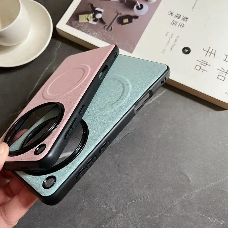 Premium Soft PU Leather Magnetic Wireless Charging Protective Phone Case