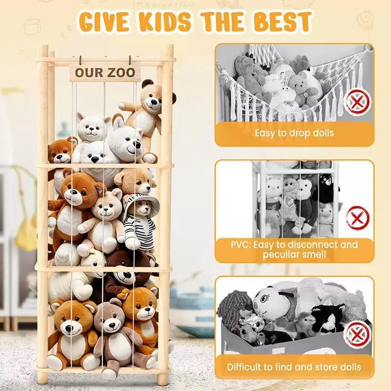 Stuffed Animal Storage & Organizer, Holder for Toys, To Assemble, Ideal for Bedroom and Doll Storage, Black Friday Deals - 3