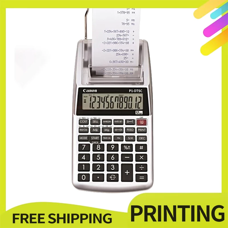 Calculadora De Mesa Monocromática, bateria De Impressão E DC, computador De Escritório De Dupla Finalidade, P1-Dtsc, Computador De Impressão P1