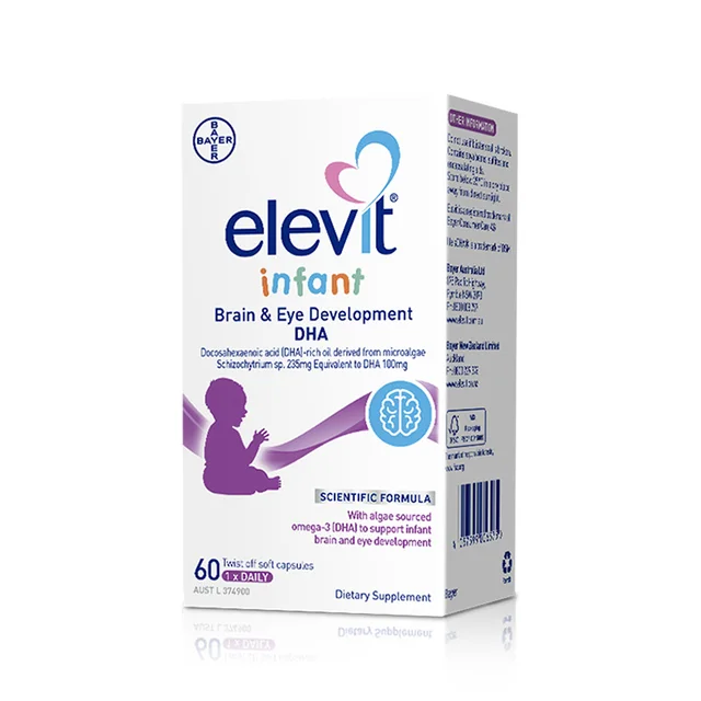 Bayer Australia Elevit 100mg DHA for Infant 60Capsules Algaesourced