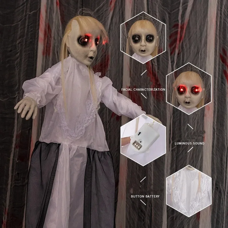 Halloween Animated Ghost Clown Nurse Prop