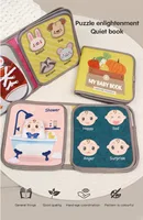 Montessori Busy Book Baby Early Education Book，Puzzle Toy, Animal Cognitive Fabric Book, Repeated Paste Book & Sensory toys 4