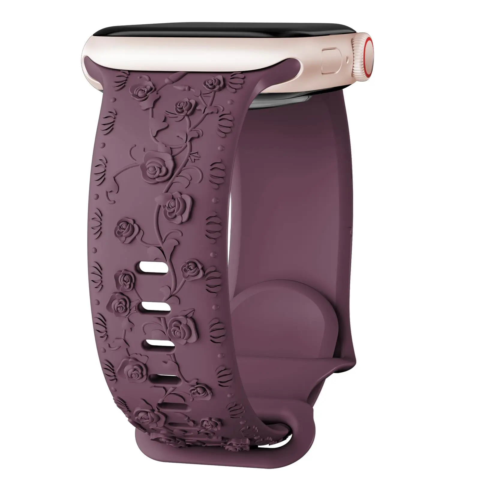 ตัวเลือกสินค้า สายรัด Apple Watch ดอกไม้แกะสลัก 42-46 มม. Correa สวยหรู
