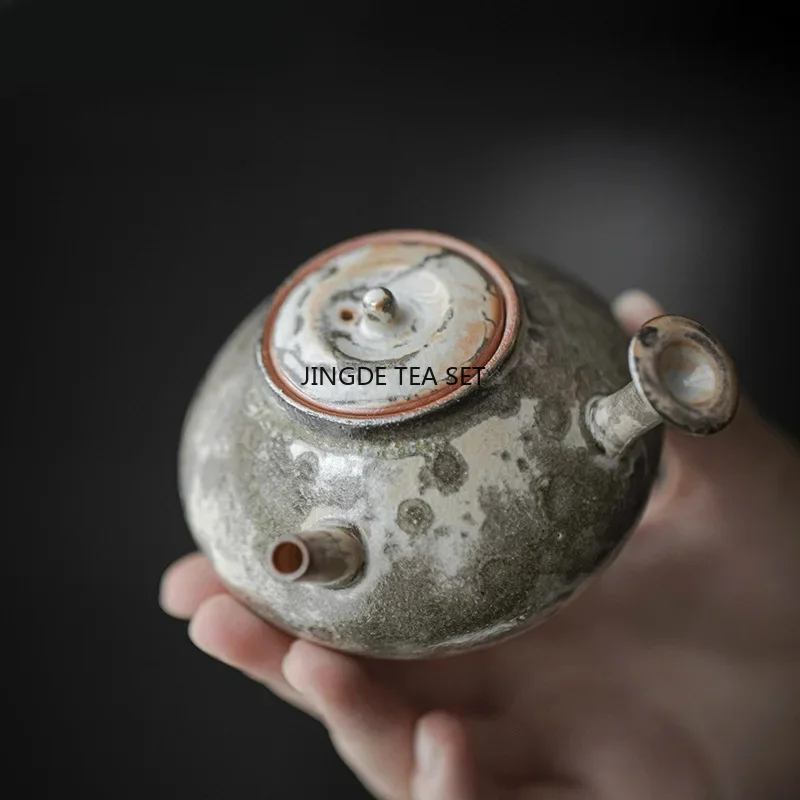 Ceramic Japanese ink wood fired porcelain teapot retro side handle tea set oolong tea set accessories