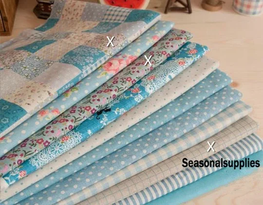 

Blue Bundle Blue Linen Cotton Fabric Bundle- Blue Fabric Fat Quarter Bundle, 9 Fat 8th Quarters Pieces each 13"X9" (QT117-S)