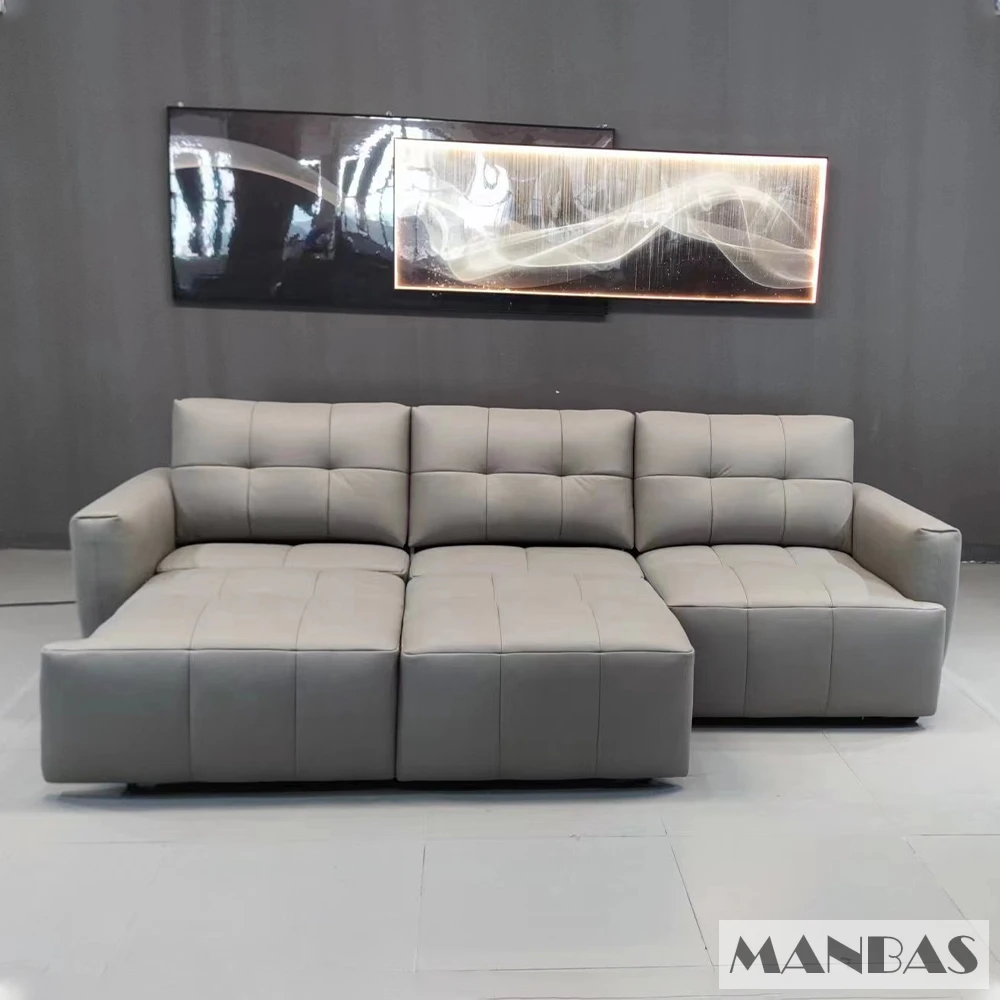 MINGDIBAO Electric Convertible Sofa Bed Italian Genuine Leather Couch Multifunction Folding Sofas Beds for Cinema Free Shipping