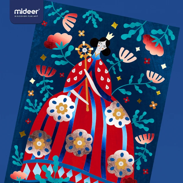Mideer Children's Gold Foil Paper Paste Painting Handmade Diy Production Girl Cartoon Creative Stickers Stickers Toys