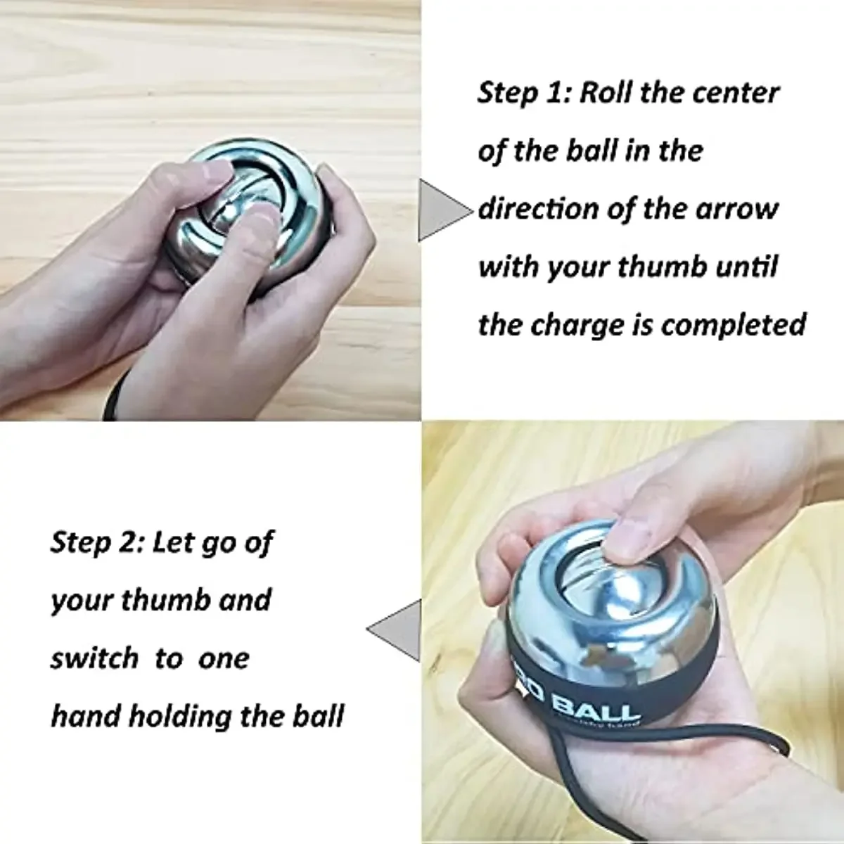 

Auto-start Muscle Hand Forearm Power For And Wrist Joint Trainer Ball Gyro Weighted Exercise With Strengthener All-metal